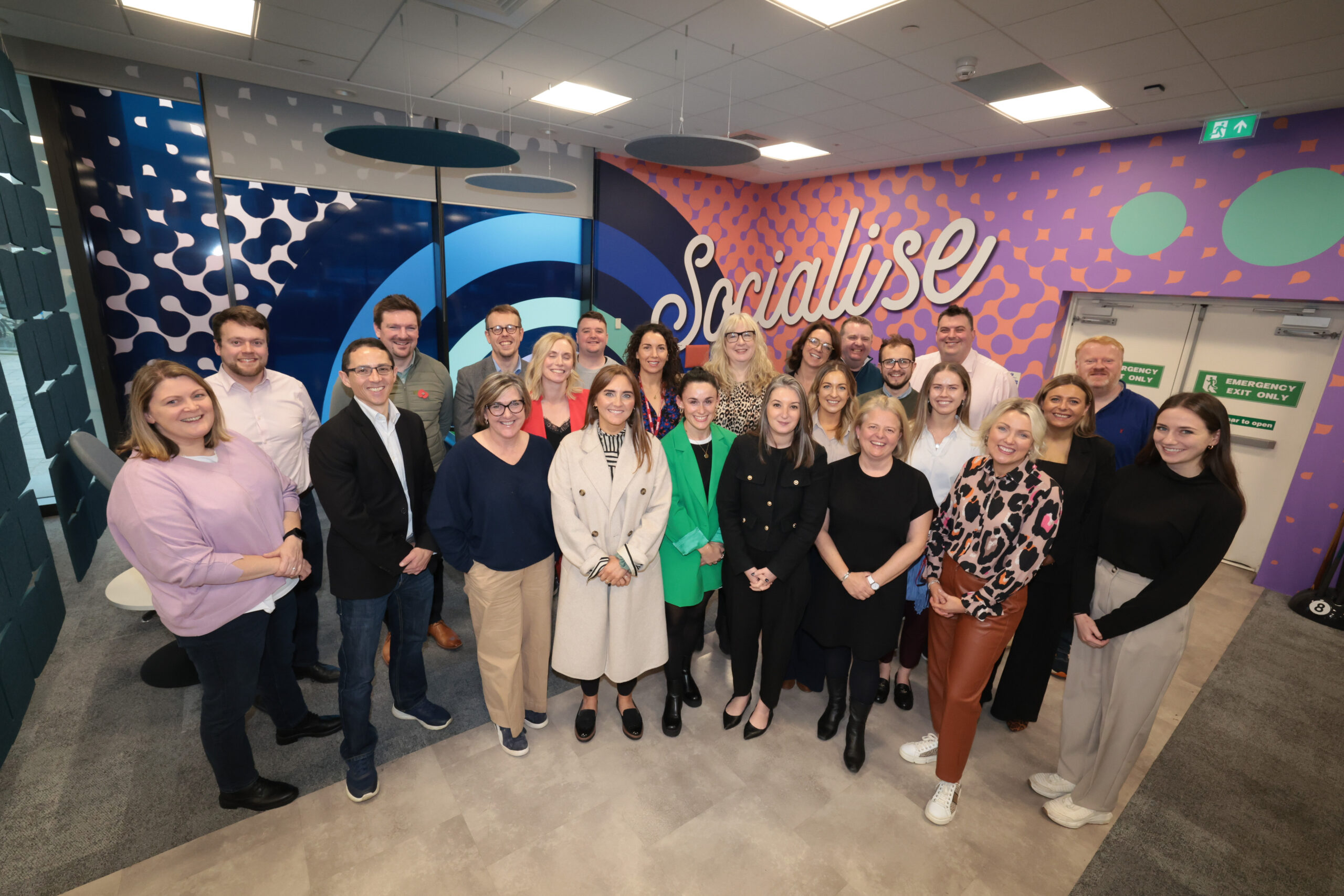 The Centre for Democracy and Peace's 2024/25 Fellows pictured with CDP CEO Eva Grosman at Allstate NI in Belfast.